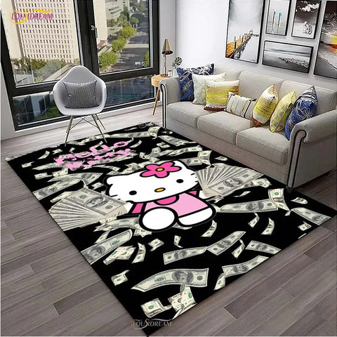 Navak Carpet Hello Kitty kawaii Cartoon Anime Carpet for Living Room Bedroom Rug Kitchen Door Kids Un-slip Floor Mat Alfombra Birthday gift