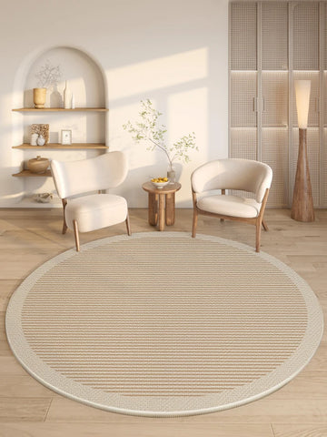 Navak Carpet Modern Style Rugs for Bedroom Minimalist Living Room Decoration Round Anti-slip Carpet Soft Bedside Floor Mat Washable Study Rug