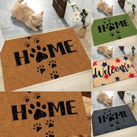 Navak Carpet Cat Paw Printed Door Mat Home Doormat Welcome Mat Living Room Carpet Anti Slip Foot Pad Kitchen Rug  Door Mat Entrance  Bath Mat
