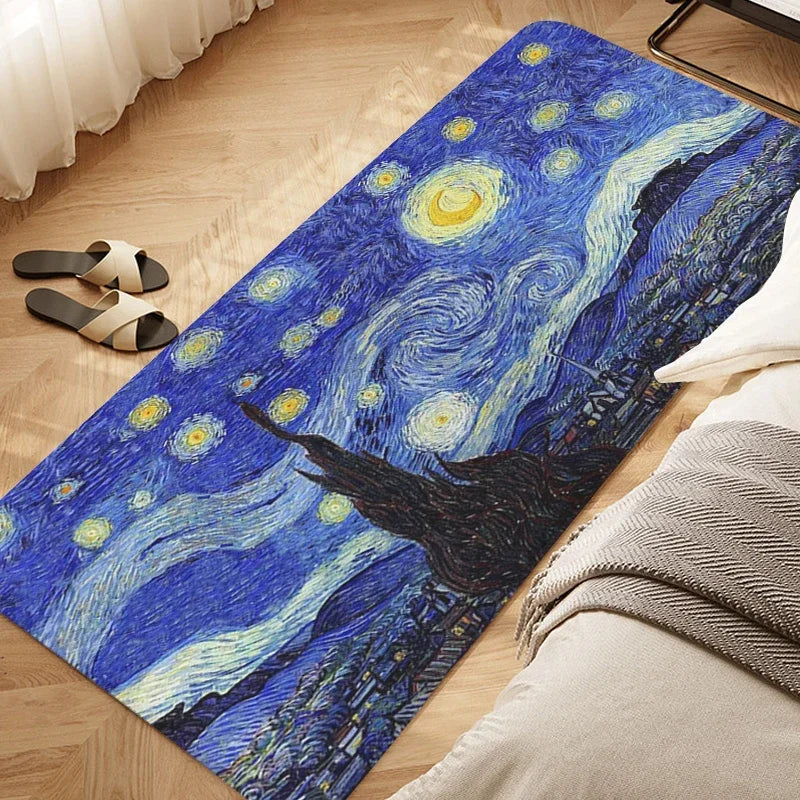 Navak Carpet Bedroom Rug D-Van D-Gogh Art Carpet for Kitchen Living Room Bath Hallway Foot Mat Slip-resistant Custom Doormat Entrance Door