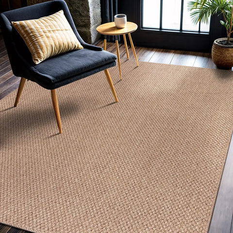 Navak Carpet Easy Jute Rug 5x7, Indoor Outdoor Natural Color Farmhouse Area Rugs for Living Room Patio and Kitchen Rug,(5 x 7)