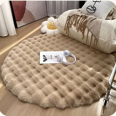 Navak Carpet Faux Rabbit Carpet For Bedroom Hairy Fluffy Mat Washable Area Rug Shaggy Soft Christmas Decoration Luxury Sofa Mat Cushion