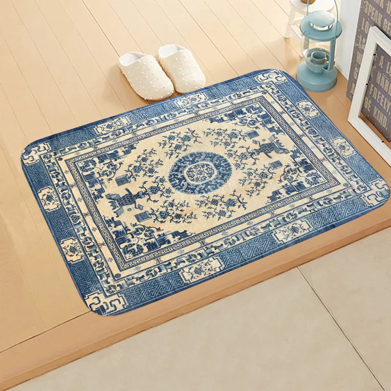 Navak Carpet Boho Persian Rug Pattern Kitchen Bath Entrance Door Mat Flannel Carpet Doormat Bedroom Mats Anti-Slip Absorbent Home Decor