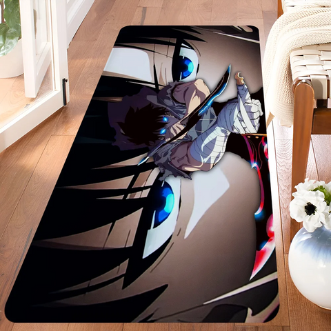 Navak Carpet Anime Solo L-leveling Gaming Entrance Door Mat Washable Non-Slip Living Room Sofa Chairs Area Mat Kitchen Welcome Doormat