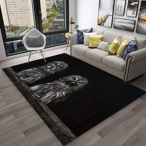 Navak Carpet Cute Owl Series 3D Cartoon Carpet Rug for Home Living Room Bedroom Sofa Kitchen Doormat Decor,Child Area Rug Non-slip Floor Mat