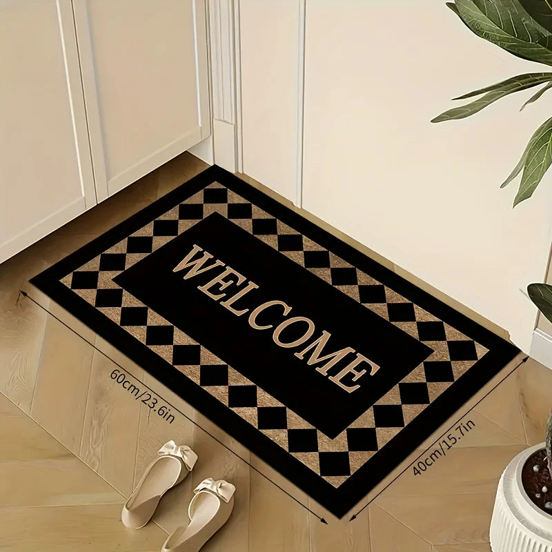 Navak Carpet Geometric Rhombus Pattern Welcome Door Mat Balcony Hallway Laundry Room Rug Living Room Kitchen Bedroom Entry Non-slip Floormat