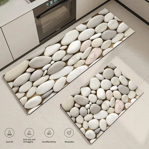 Navak Carpet Kitchen Stone Rug Waterproof and Non-slip Kitchen Long Floor Mat Quality Washable Bedroom Hallway Corner Entrance Doormat Carpet