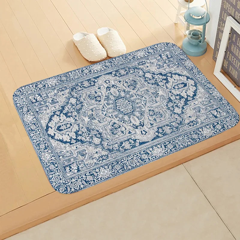 Navak Carpet Boho Persian Rug Pattern Kitchen Bath Entrance Door Mat Flannel Carpet Doormat Bedroom Mats Anti-Slip Absorbent Home Decor
