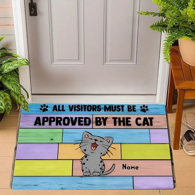 Navak Carpet Cute Cats Print Welcome Doormat Non-Slip Machine Washable Carpet for Living Room Bedroom Bathroom Kitchen and Laundry Rug