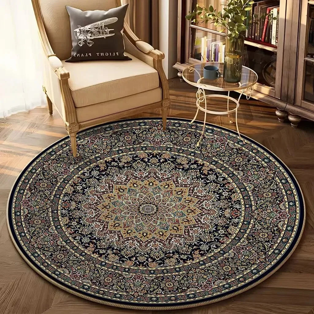 Navak Carpet Bohemian Round Living Room Decor Sofa Table Home Rug Soft Chair Mat Bedroom