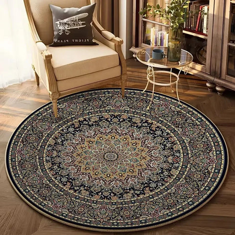 Navak Carpet Bohemian Round Living Room Decor Sofa Table Home Rug Soft Chair Mat Bedroom