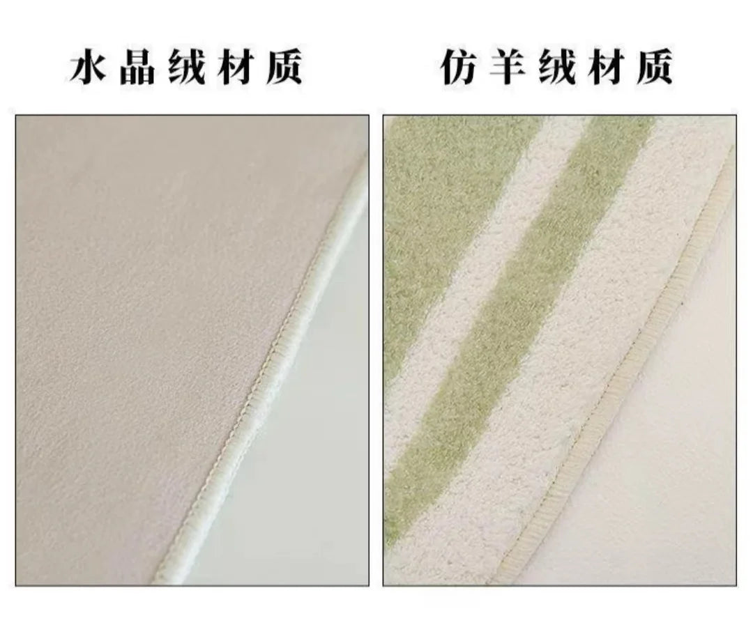 Navak Carpet Korean Style Carpet for Living Room Plush Black White Sinple Thick Anti-slip Carpet Ins Style Small Rugs Bedroom Fluffy Foot Mat