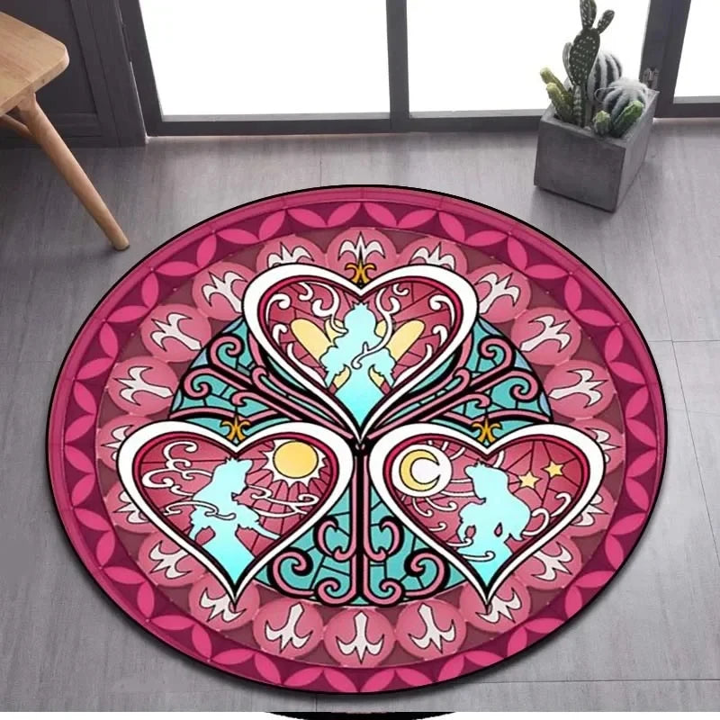 Navak Carpet Daily Picks DISNEY Kingdom Hearts Cartoon Pattern Area Rug Round Floor Mat Kid Living Room Carpet Bathroom Kitchen Doormat Decorate