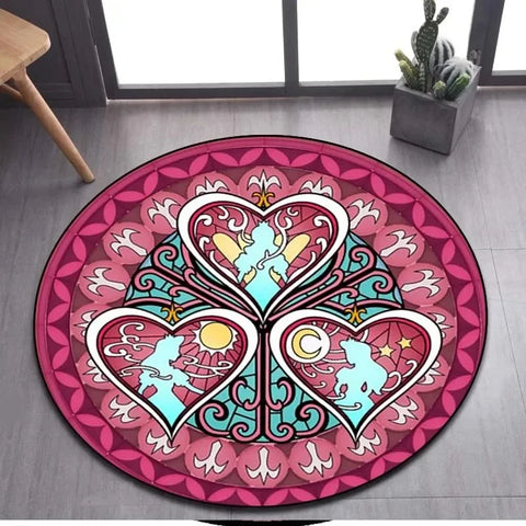 Navak Carpet Daily Picks DISNEY Kingdom Hearts Cartoon Pattern Area Rug Round Floor Mat Kid Living Room Carpet Bathroom Kitchen Doormat Decorate
