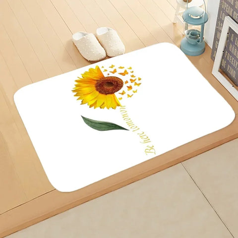 Navak Carpet Sunflower Entrance Welcome Door Mat Flowers Bedroom Bedside Decor Carpet Non-slip Bathroom Kitchen Foot Rugs for Indoor Home