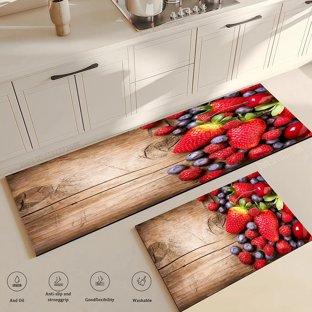 Navak Carpet Spices Kitchen Mat Home Entrance Doormat Living Room Bedroom Balcony Floor Decor Carpet Bathroom Hallway Door Anti-Slip Foot Rug