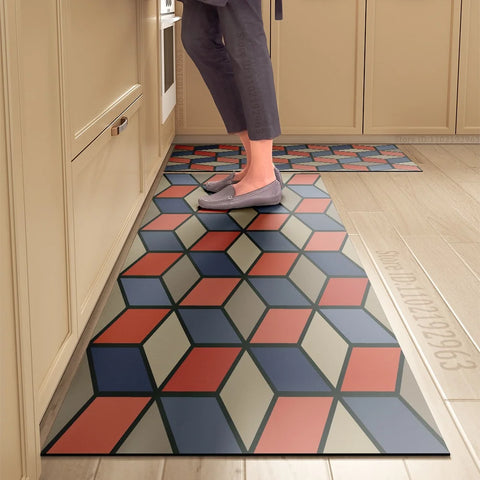 Navak Carpet Kitchen Mat Absorbent Printed Kitchen Rugs Non-slip Area Mat Hallway Long Carpets for Living Room Bedroom Entrance Doormat Bath