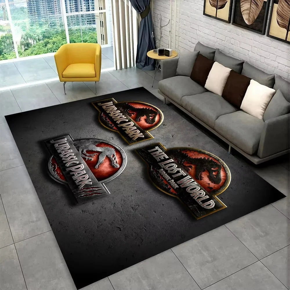 Navak Carpet 3D J-Jurassic Park Dinosaur Carpet Large Area Rug Bedroom Kids’ Playroom Floor Mat Non-Slip Living Room Decor Fun Sofa Accent