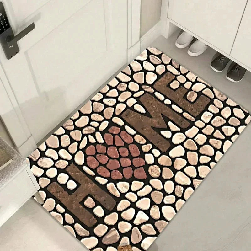 Navak Carpet Welcome Door Mat Letter Print Non-slip Washable Carpet for Laundry Room Bathrooms Doorway Leisure Area Home Decor Doormat