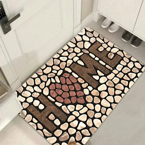 Navak Carpet Welcome Door Mat Letter Print Non-slip Washable Carpet for Laundry Room Bathrooms Doorway Leisure Area Home Decor Doormat