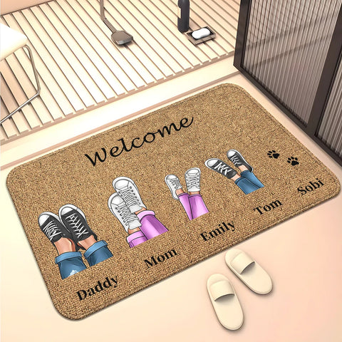 Navak Carpet Family Members Home Living Room  Sofa Door Mat Decoration Anti Slip Floor Mat Cute Rug  Door Mat Carpet  Area Rug  Kawaii Rug
