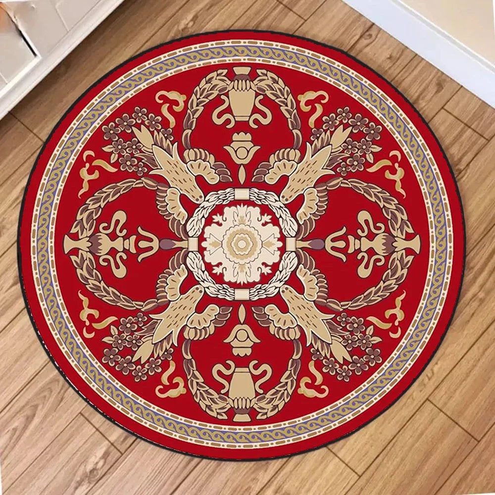 Navak Carpet Bohemia Luxury Classical Round Carpet Living Room Rug Simple Bedroom Toilet Washroom Rugs Comfortable Floor Mats Decoration