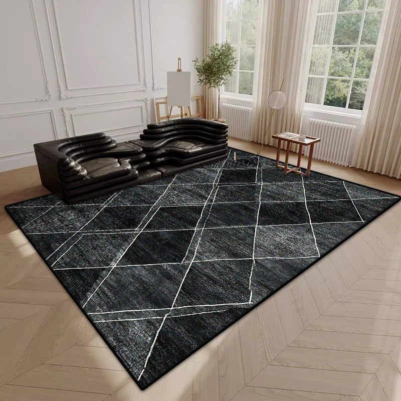 Navak Carpet Modern Simple Style Plaid Pattern Decor Rug for Living Room Soft Easy Clean Sofa Table Mat Big Size Cloakroom Non-slip Carpet