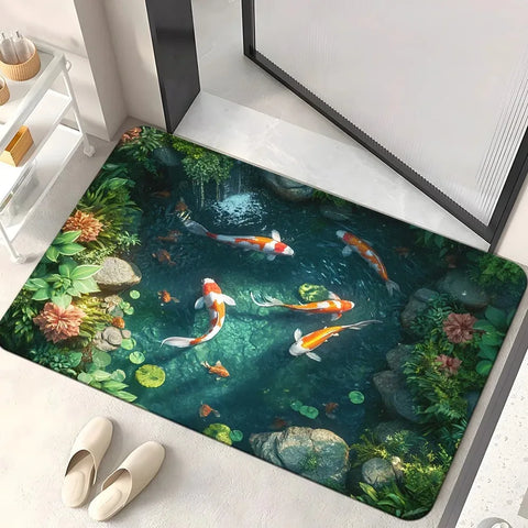 Navak Carpet 1PC 3D pattern Landscape Door Mats Kitchen Rugs Non-Slip Pop design Bathroom Rugs Bath Mat Carpet for Home Sink Laundry Decor