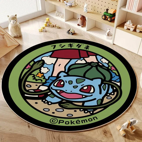 Navak Carpet Daily Picks Disney Anime Cartoon Pokemonzd Round Floor Mat Living Room Bedroom Rugs Cute Child Non-Slip Washable Carpet Home Decor