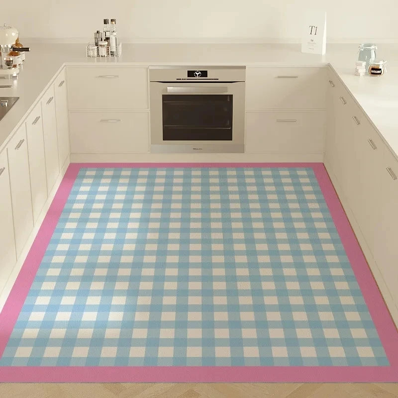 Navak Carpet Grid Pattern Carpet Dreamy Color Scheme Girlish Heart Decoration Anti Slip Rug Living Room Home Fashionable and Beautiful Mat