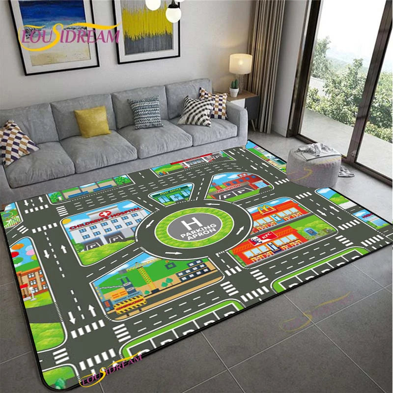 Navak Carpet Alfombra Road Traffic Rout Map Carpet Living Room Sofa Coffee Table Bedroom Rugs Kitchen Kid Play Anti-slip floor Mat Home Decor