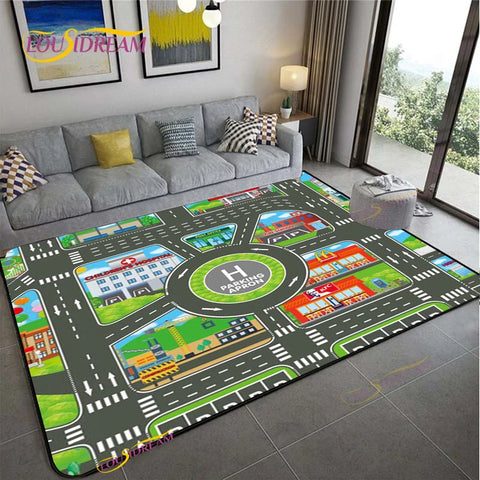 Navak Carpet Alfombra Road Traffic Rout Map Carpet Living Room Sofa Coffee Table Bedroom Rugs Kitchen Kid Play Anti-slip floor Mat Home Decor