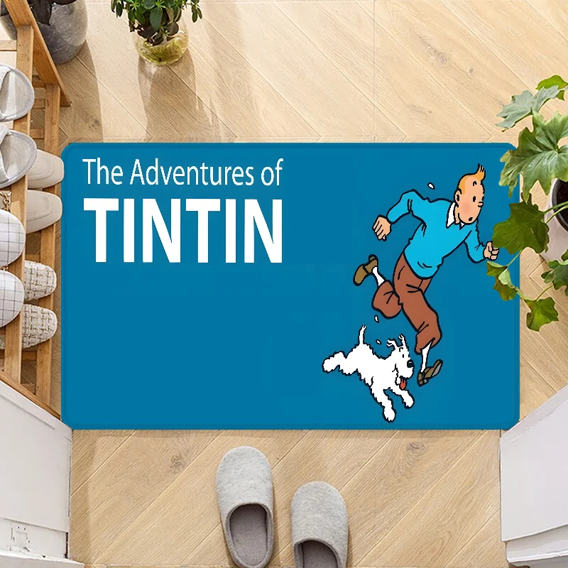 Navak Carpet The Adventures of Tintins Door Mat Entrance Non-slip Doormat Washable Kitchen Carpet Hallway Rugs Bathroom Bath Door Mats