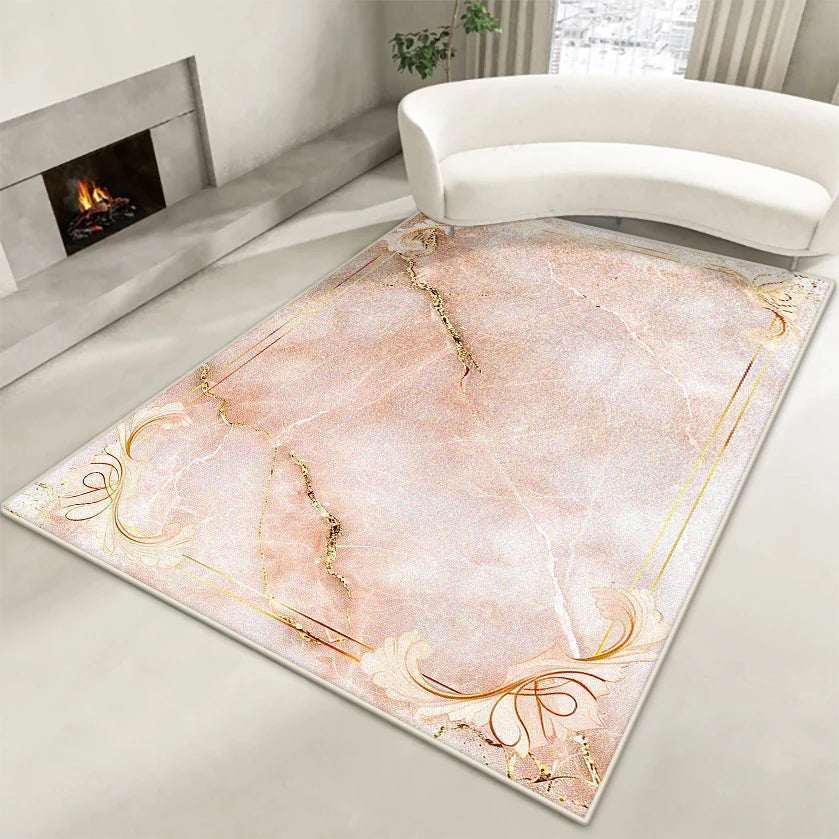 Navak Carpet Nordic Marble Style Carpet Modern Decoration Home Living Room Non-slip Washable Rug Bedroom Lounge Foldable Soft Plush Floor Mat