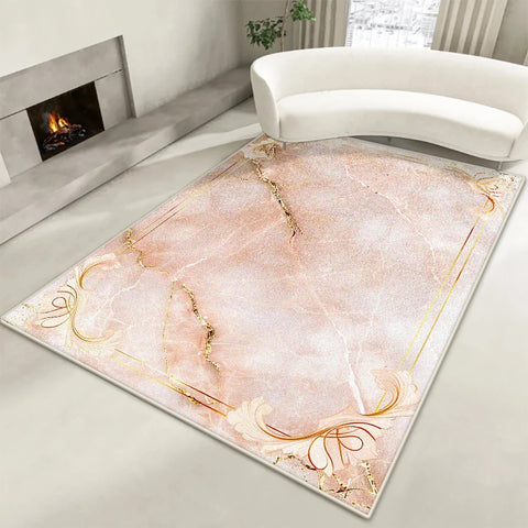 Navak Carpet Nordic Marble Style Carpet Modern Decoration Home Living Room Non-slip Washable Rug Bedroom Lounge Foldable Soft Plush Floor Mat