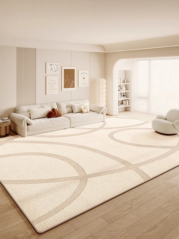 Navak Carpet Cream Abstract Luxurious Striped Carpet Artistic Creative Living Room Carpets Large Size Balcony Rug Easy To Clean Bedroom Rugs