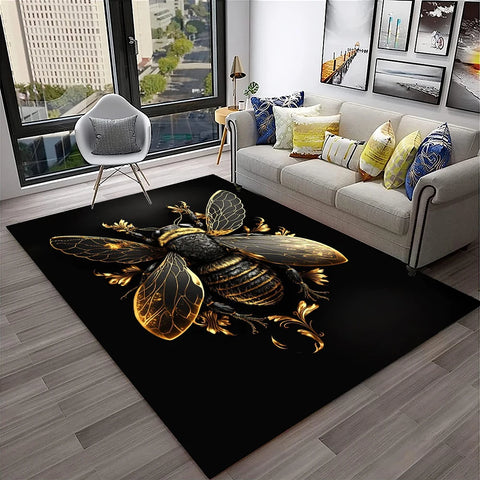 Navak Carpet Cute Bee HoneyBee Insect Cartoon 3D Carpet Rug for Home Living Room Bedroom Sofa Doormat Decor,kids Area Rug Non-slip Floor Mat