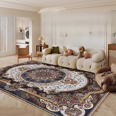 Navak Carpet Ethnic Style Bedroom Decor Retro Carpet Light Luxury Carpets for Living Room Washable Lounge Soft Floor Mat Anti-slip Study Rug