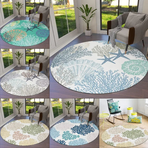 Navak Carpet Bohemia Round Mats Living Room Bedroom Kitchen Balcony Rugs Non-Slip Yoga Home Carpet Gifts Circular Carpets Home Decoration