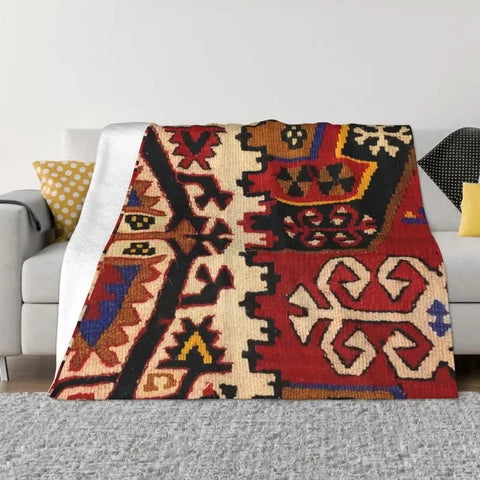 Navak Carpet Sofa Fleece Baluch Flatweave Antique Afghanistan Rug Throw Blanket Warm Flannel Turkish Kilim Ethnic Art Blankets Bedspreads