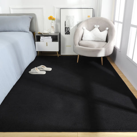 Navak Carpet Black Rugs Living Room Carpet Nonslip Bedside Rugs Large Soft Floor Rug Children Game Mat Rectangular Home Decoratio