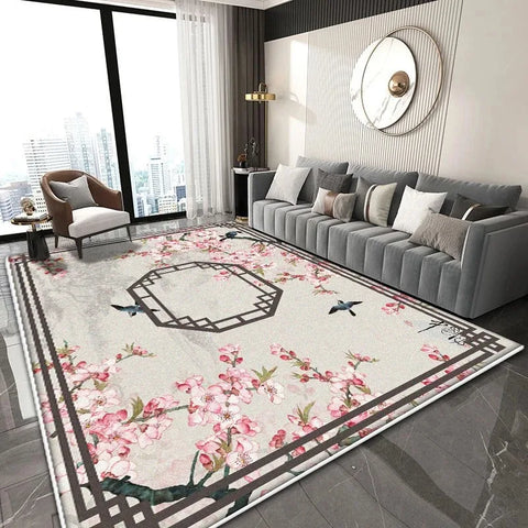 Navak Carpet Chinese Classical Rug for Easy-Clean Living Room Coffee Table and Bedroom Cloakroom Non-Slip Decor