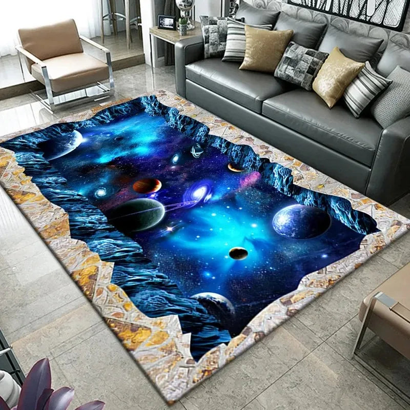 Navak Carpet3D Beach Sea Waves Pattern Carpet Door Floor Mat Fish Doormat Non-slip Floor Mat Living Room Rug Home Room Bedroom Decoration