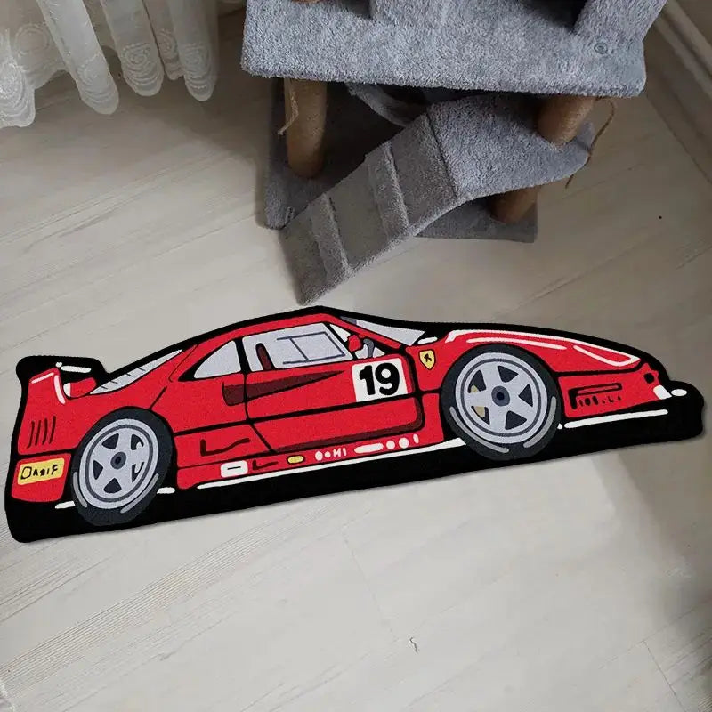 Navak Carpet Exclusive Picks Cool Racing Car Carpet Insulated and Warm Bedroom Decorative Bedside Rug Corridor Hallway Wardrobe Mat Home Decor