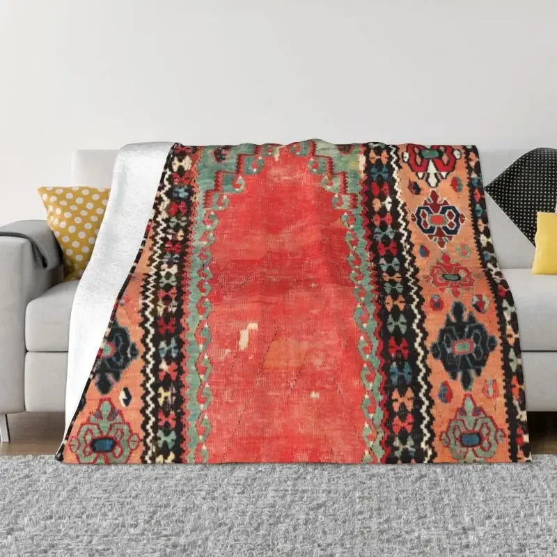 Navak Carpet Sofa Fleece Baluch Flatweave Antique Afghanistan Rug Throw Blanket Warm Flannel Turkish Kilim Ethnic Art Blankets Bedspreads