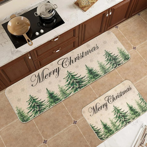 Navak Carpet Santa Claus print Christmas Long Strip Crystal Velvet Carpet Home Kitchen Bathroom Toilet Dirty Wear NonSlip Mat Home Decoration