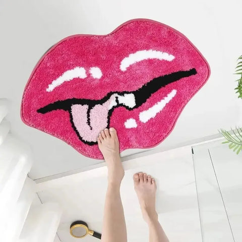Navak Carpet Exclusive Picks Upgraded Material Sexy Red Lips Bathroom Carpet Bathroom Non-slip Mats Bedroom Living Room Kitchen Decorative Rug