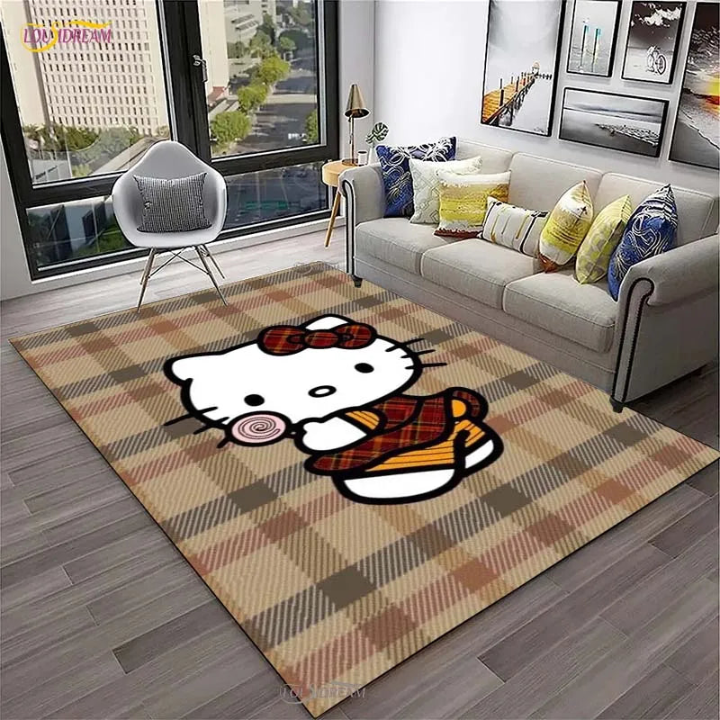 Navak Carpet Hello Kitty kawaii Cartoon Anime Carpet for Living Room Bedroom Rug Kitchen Door Kids Un-slip Floor Mat Alfombra Birthday gift