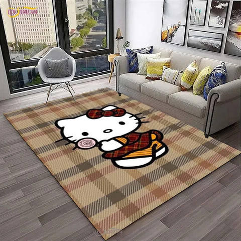 Navak Carpet Hello Kitty kawaii Cartoon Anime Carpet for Living Room Bedroom Rug Kitchen Door Kids Un-slip Floor Mat Alfombra Birthday gift