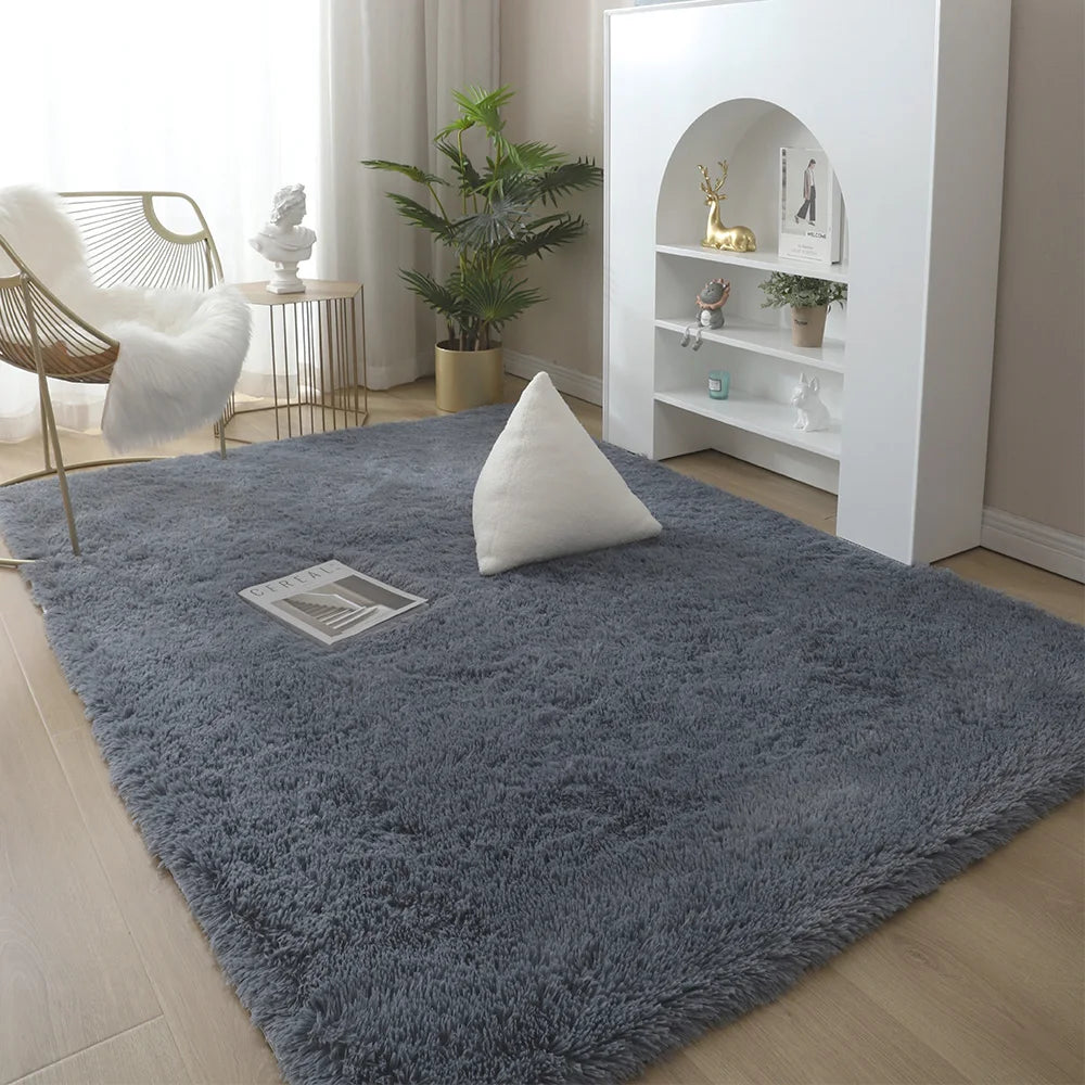 Navak Carpet Nordic Furry Rug Bedroom Carpet Living  Room Modern Decoration Hairy Carpets Large Size Black Gray Pink Beige Non Slip Mat